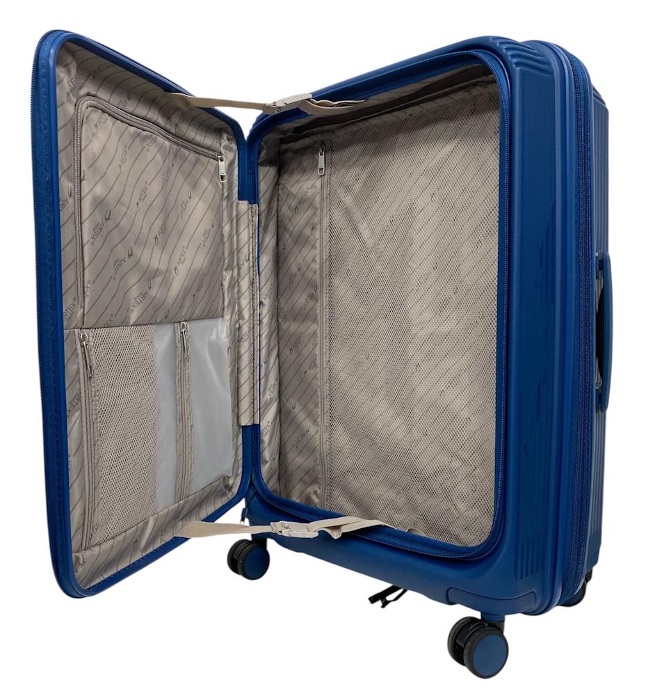 Валіза середня Airtex 647 поліпропілен M Синій - фото 4