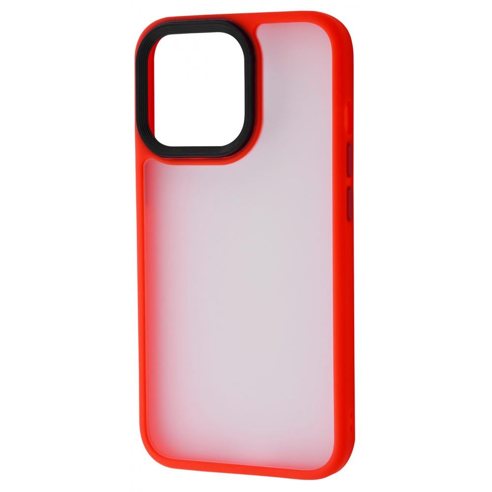 Чехол матовый PRC Shadow Matte Metal Buttons iPhone 13 red Красный