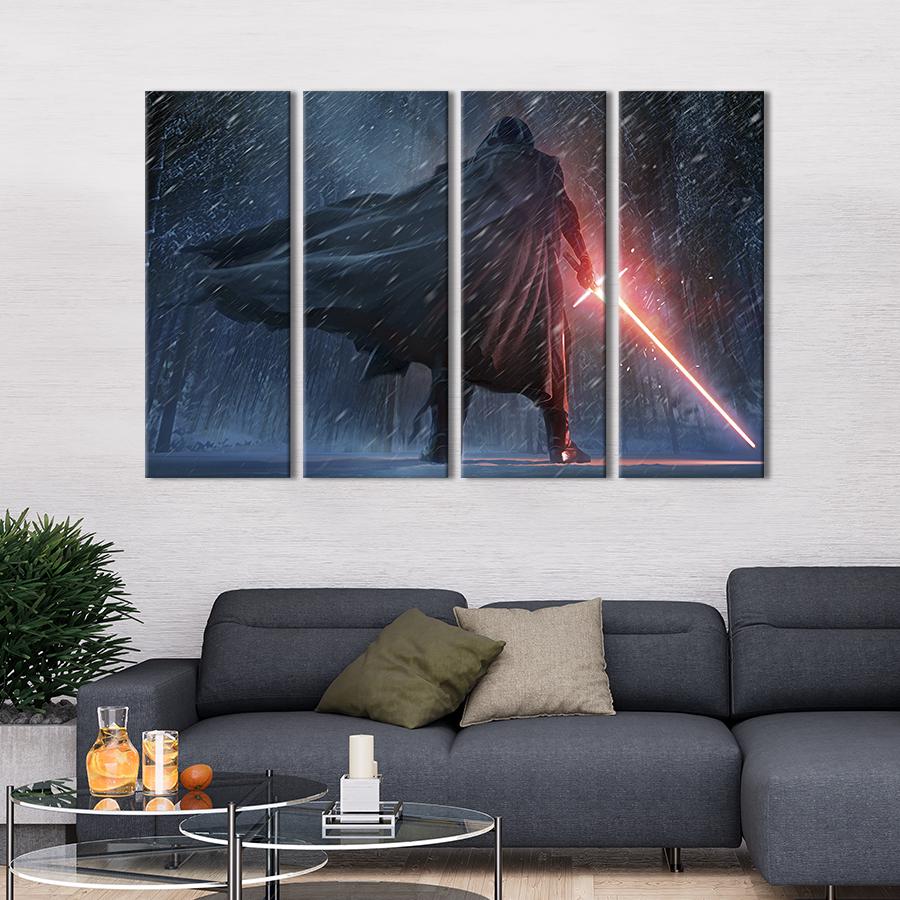 Модульная картина из 4 частей Кайло Рен из световым мечом 149x93 см (670-41)