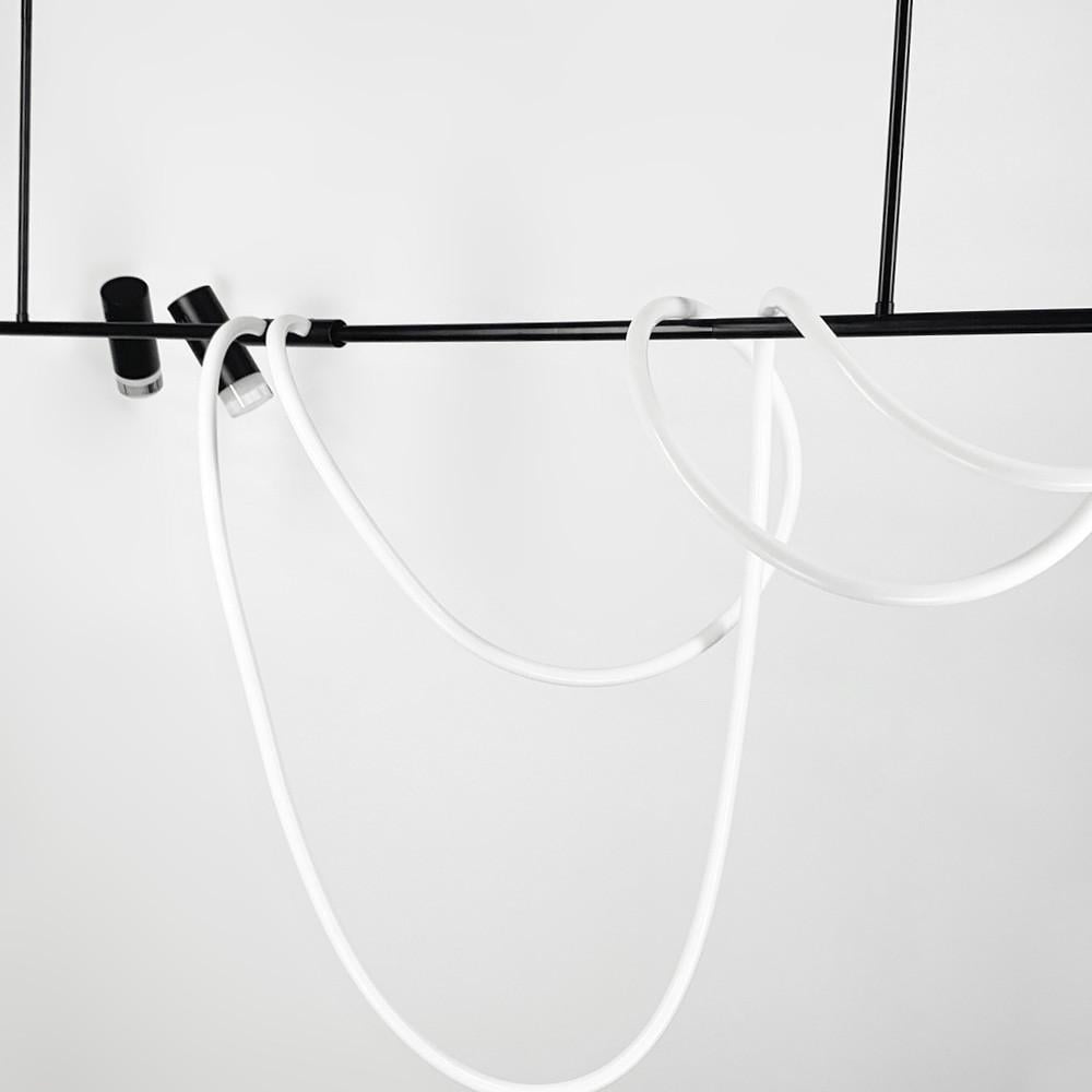 Люстра стильная удлиненная Led 150 см на 3 спота Черный (LF_MBJ 7-1500-3 BK) - фото 5