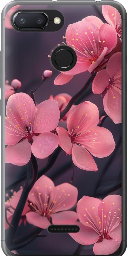 Чехол на Xiaomi Redmi 6 Пурпурная сакура (6075t-1521-42517)