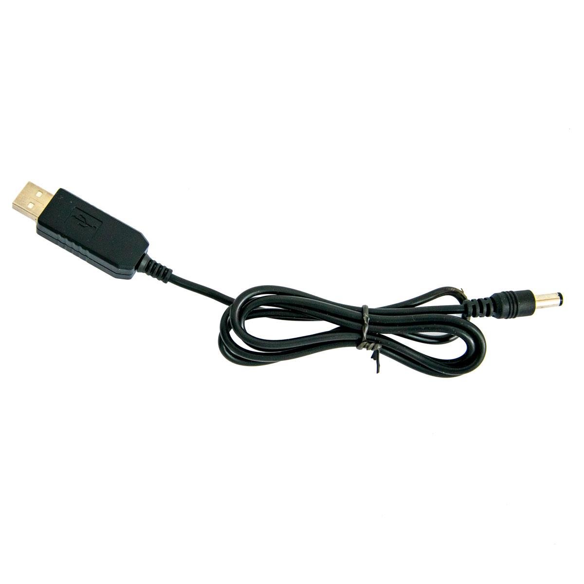 Кабель питания USB to DC 5,5 мм 12 В 1 м (1009876-Black) - фото 1