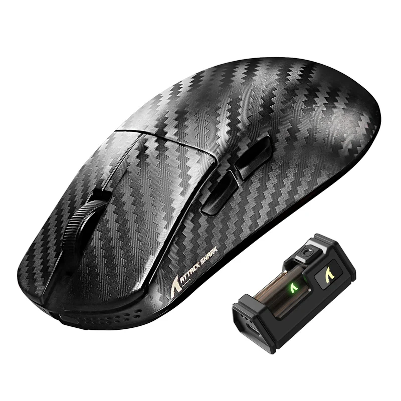 Компьютерная мышка игровая attack shark R11 ULTRA Carbon Fiber Wireless 8K PAW3950MAX Bluetooth/2,4G/USB 49 г (3119781564)