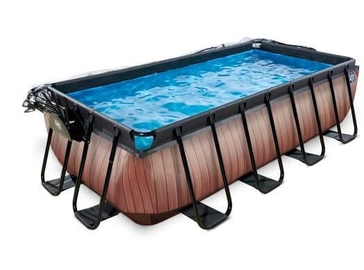 Бассейн с куполом Exit прямоугольный картридж 400х200х100 см Коричневый