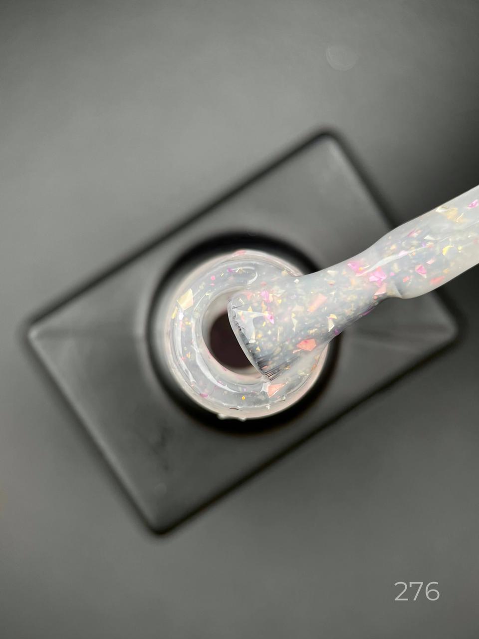 Цветная база Potal yugurt base Дизайнер с поталью/хлопья Юки для маникюра и педикюра 9 мл 276