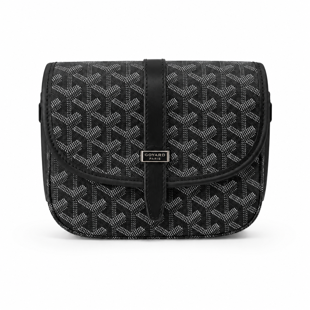 Сумка-мессенджер в стиле Goyard через плечо из искусственной кожи 21х15 см Черный