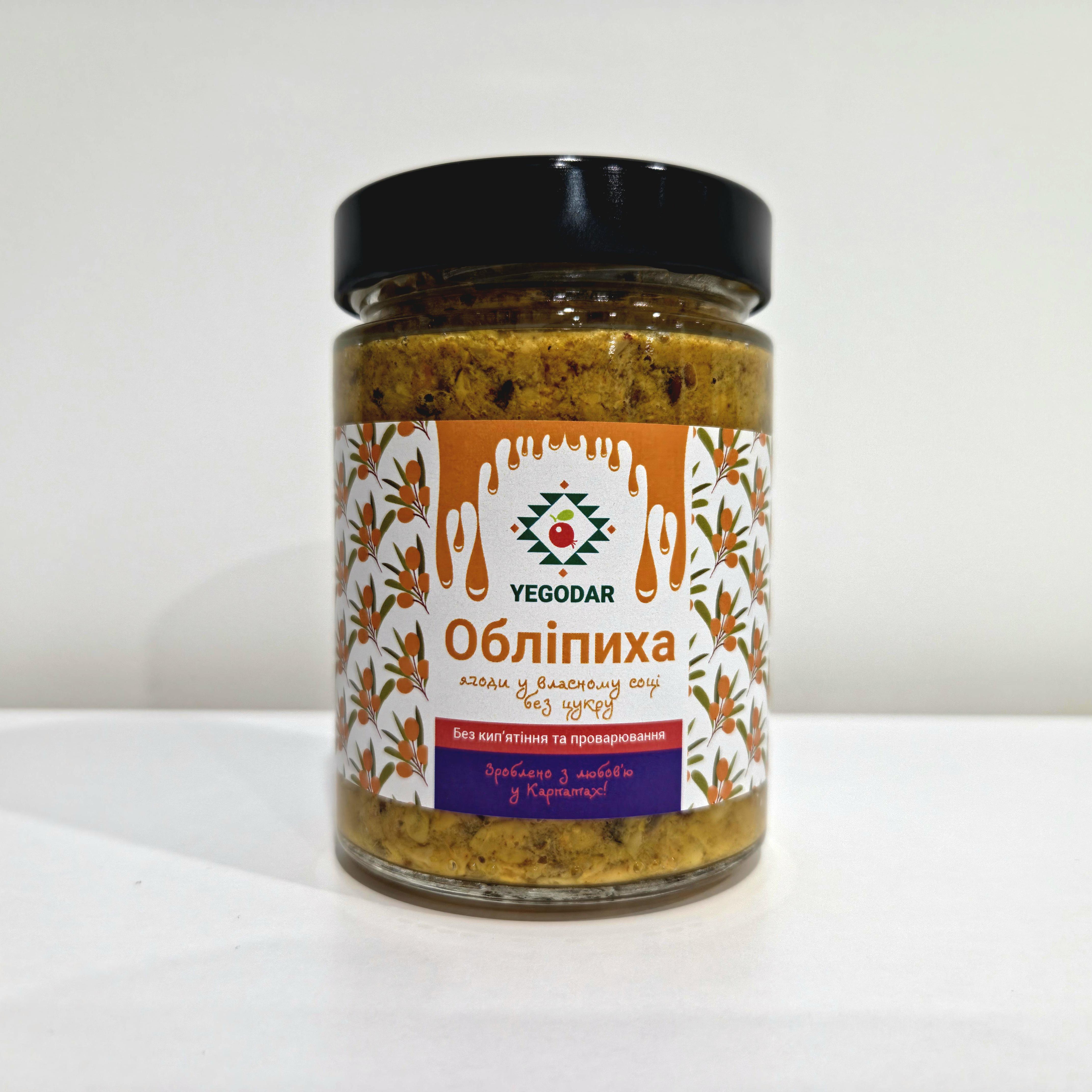 Варення YEGODAR Обліпиха у власному соці без цукру 300 г (011)