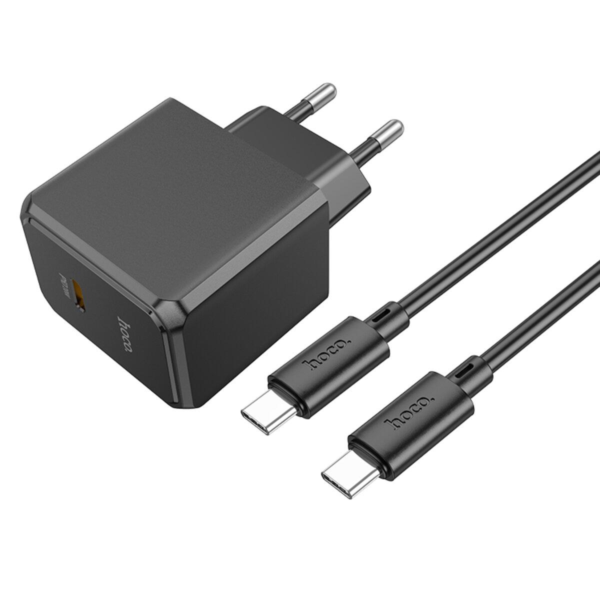 Зарядное устройство Hoco CS13A Ocean Single Port PD20W Charger Set Type-C to Type-C Cable Black (6942007603843)