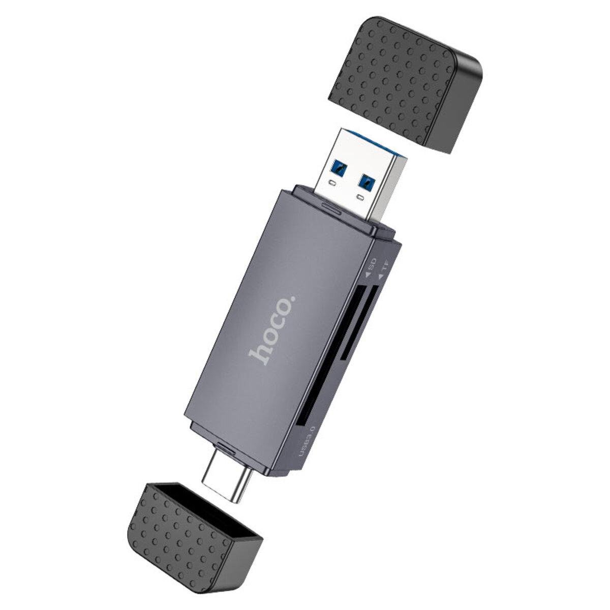 Картридер Hoco HB45 TF/SD/USB 3.0 Type-C Metal Grey (24998699)