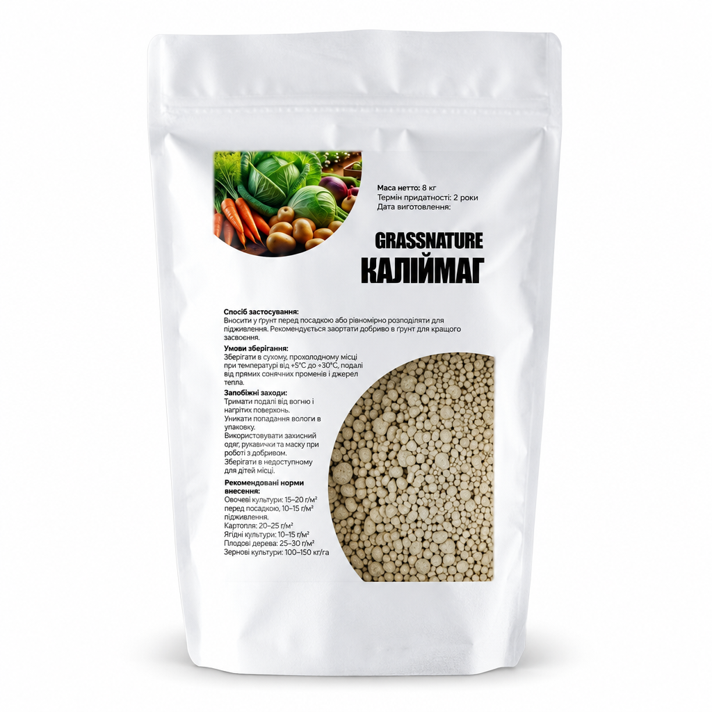 Добриво калійно-магнієве GrassNature Каліймаг калімагнезія 8 кг (38470725) Добриво калійно-магнієве GrassNature Каліймаг калімагнезія 8 кг (38470725)
