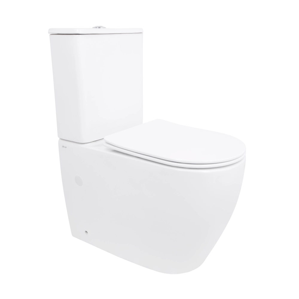 Унитаз напольный Qtap Evia Ultra Quiet 630х350х795 мм White/сидение Slim Duroplast/Soft-close/Quick Release QTEVI27W49258