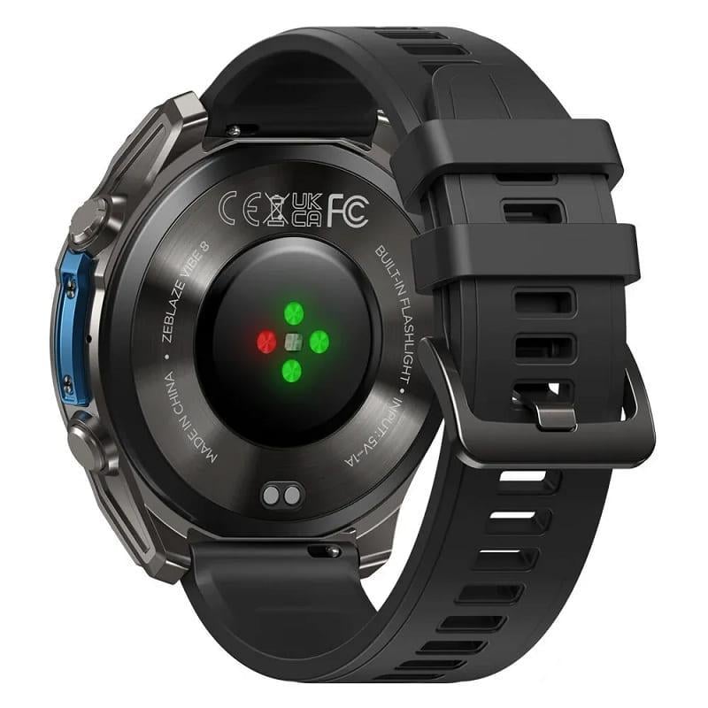 Смарт-часы Zeblaze Vibe 8 бронированный корпус 316L сталь с фонариком и сапфировым стеклом Black (6946639) - фото 7