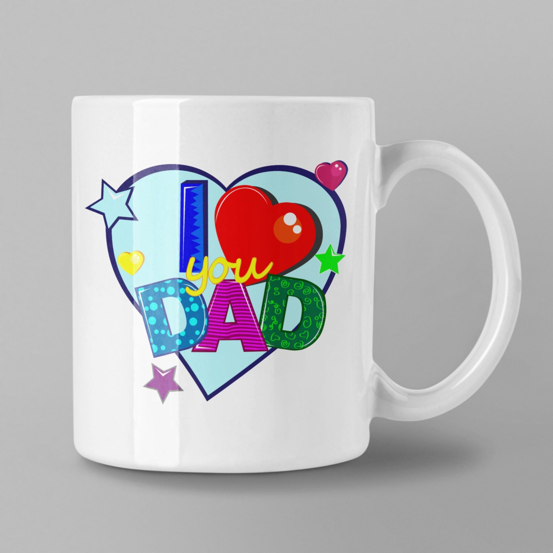 Чашка для папы с рисунком I Love You Dad 330 мл (14975951)