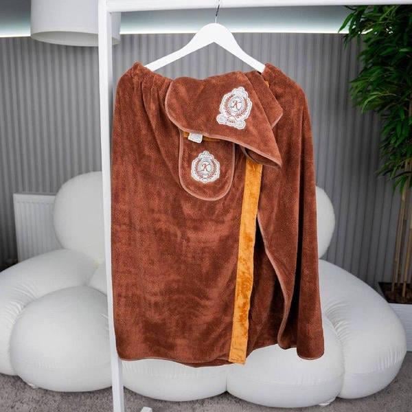 Комплект для лазні чоловічий Коричневий (П4К-novo-m-sauna-0043-04)