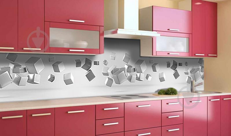 Наклейка виниловая кухонный фартук Zatarga "Серебряные Кубы" 600х2500 мм Наклейка виниловая кухонный фартук Zatarga "Серебряные Кубы" 600х2500 мм