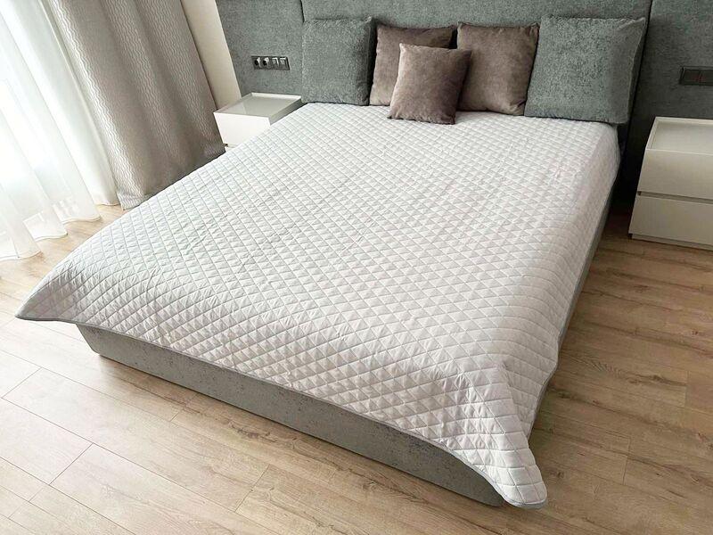 Покривало двостороннє Decorator Ромб 150x215 см Сірий (2020723)