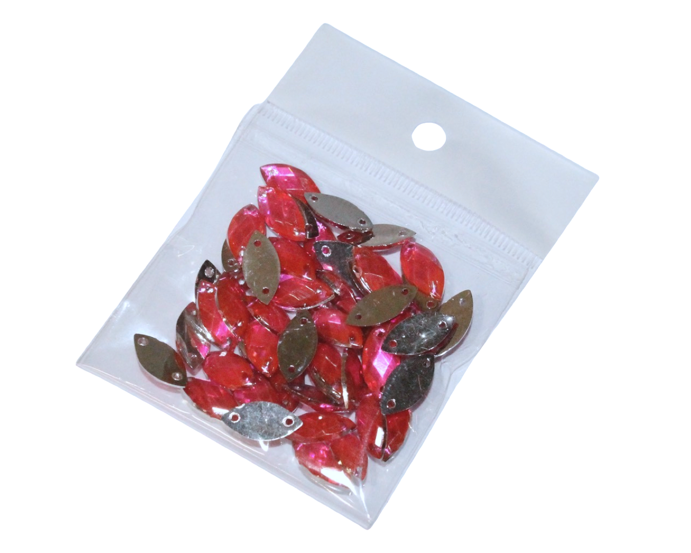 Камені пришивні Пелюстка 7х14 мм 50 шт. Рожевий