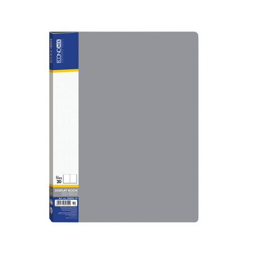 Папка Economix с 20 файлами А4 пластиковая Серый (E30602-10)