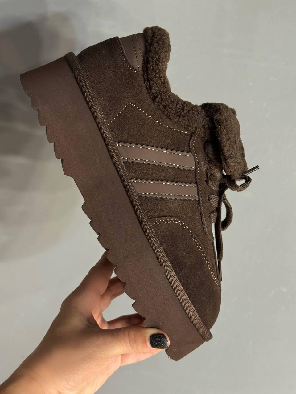 Черевики жіночі Hengji 009-7 уггі замшеві на хутрі р. 36 Коричневий (5863) - фото 4