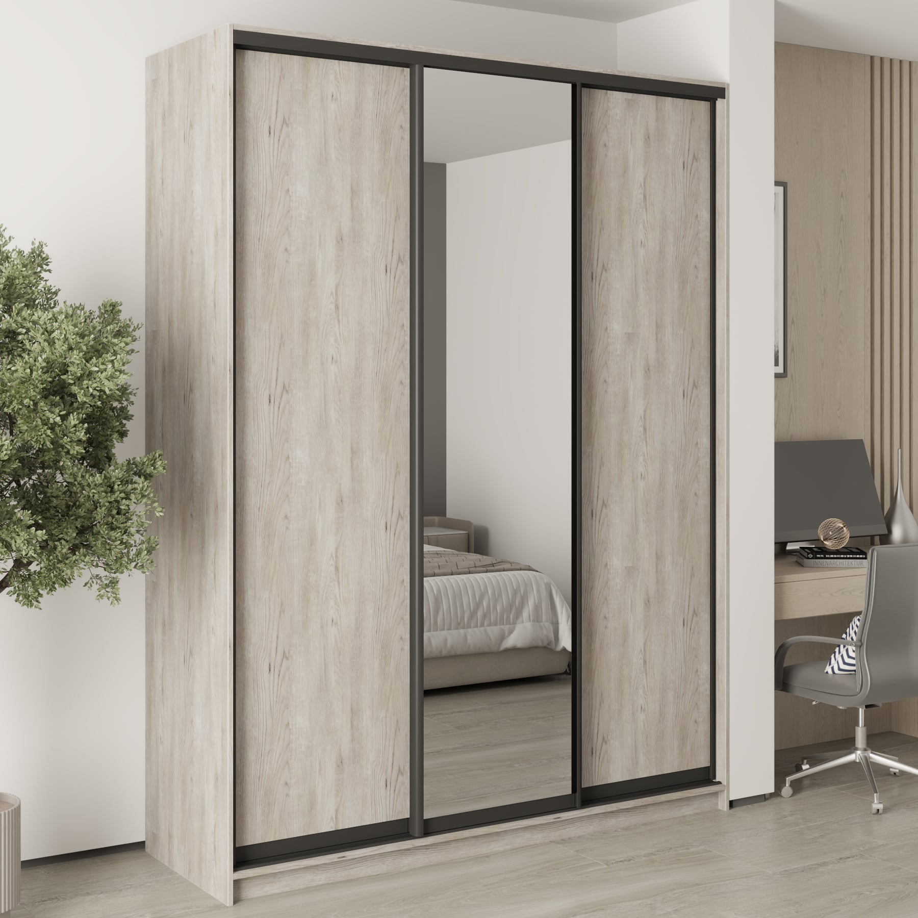 Шкаф-купе трехдверный Mebel Star Комбо BG MBS-9698 180х60х240 см Аляска серый (1009687) Шкаф-купе трехдверный Mebel Star Комбо BG MBS-9698 180х60х240 см Аляска серый (1009687)