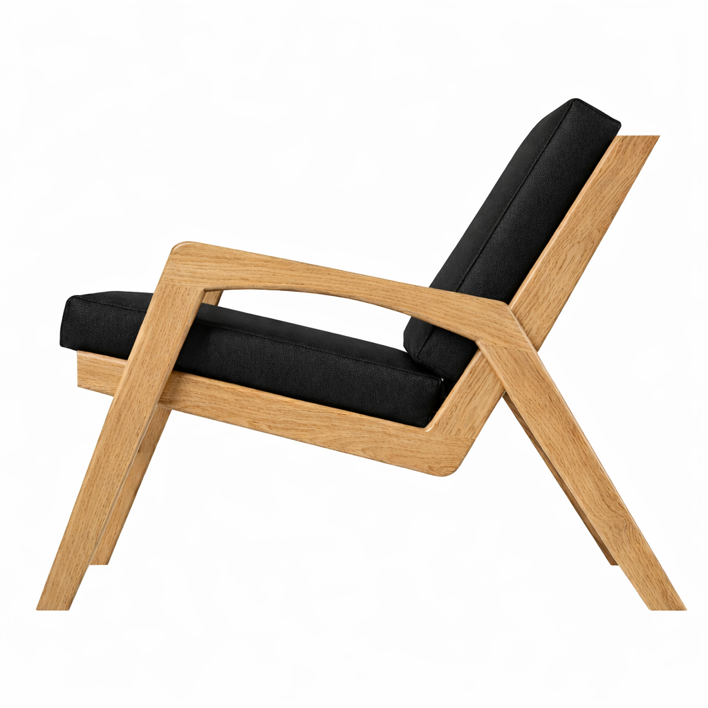 Кресло дизайнерское Hillwood Design из натурального дерева дуба Dubai Black