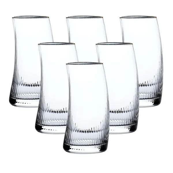 Набір склянок Sail високих 6 шт. по 600 мл Прозорий/Золотий