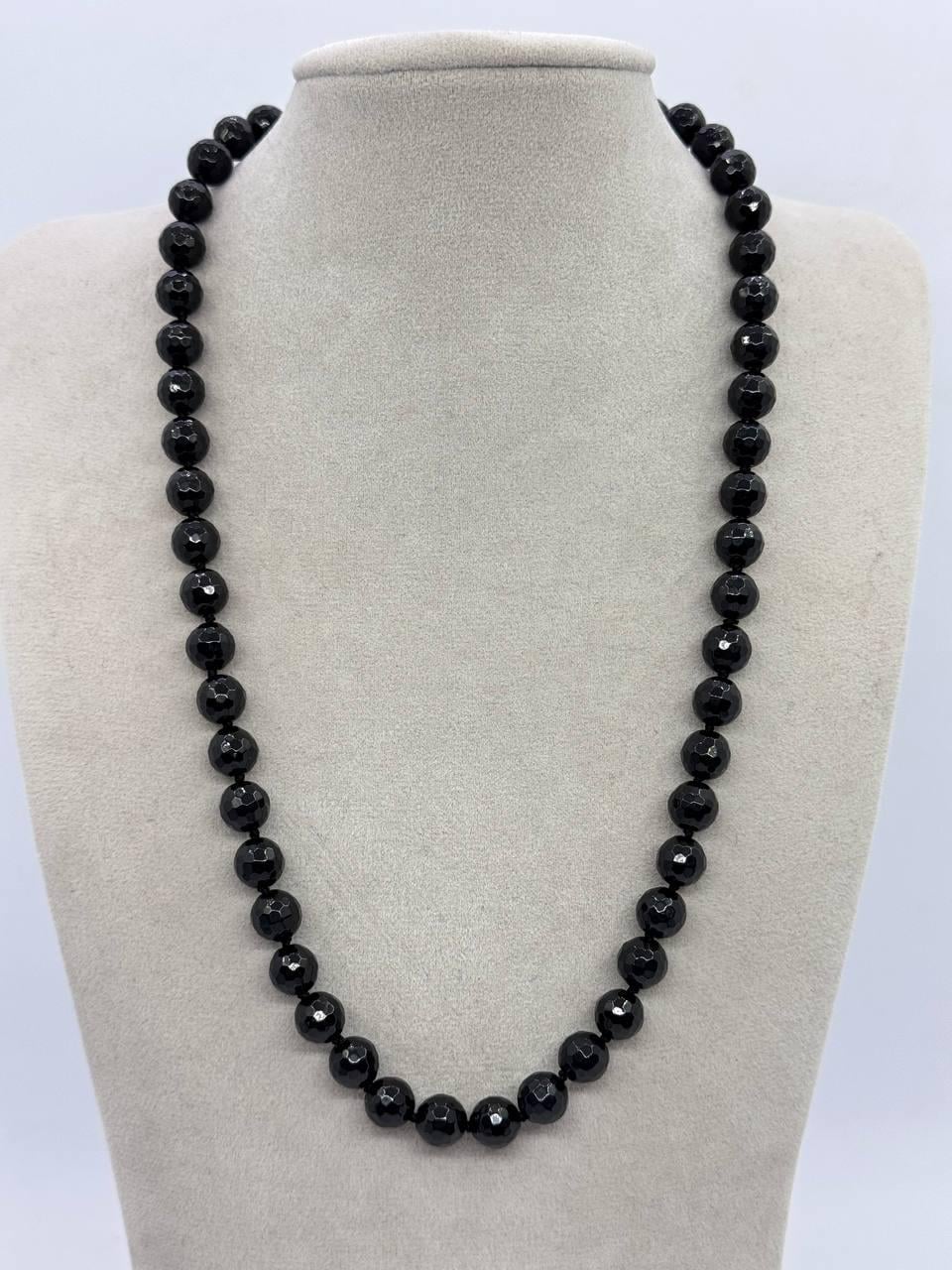 Бусы из турмалина Шерл 8 мм 45 см Черный (12568)