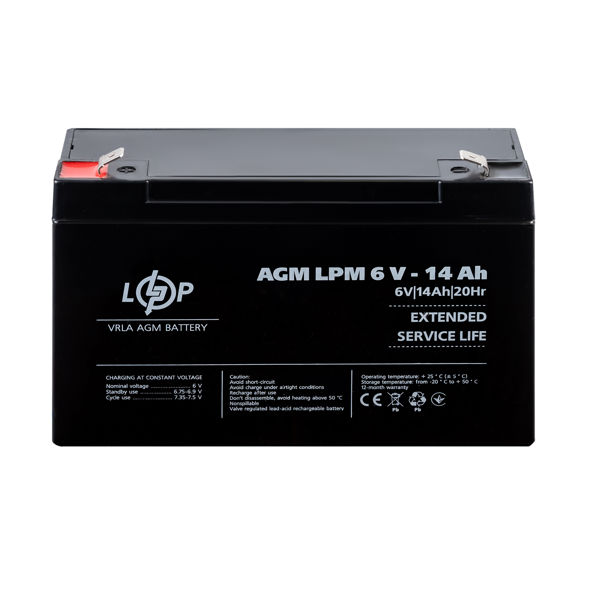 Аккумулятор AGM LPM 6V 14 Ah - фото 2