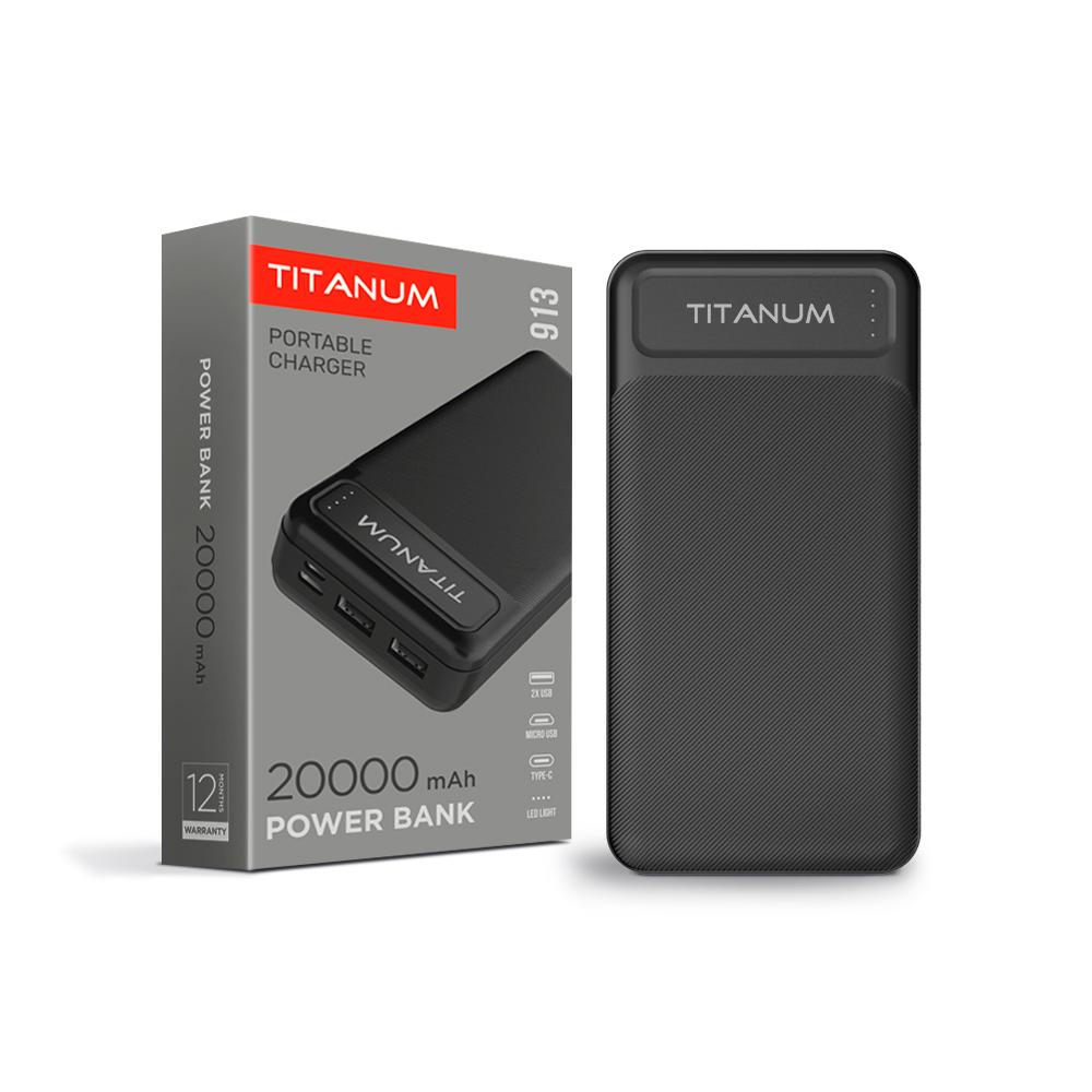 Повербанк Titanum TPB-913 20000 mAh Black (56198)