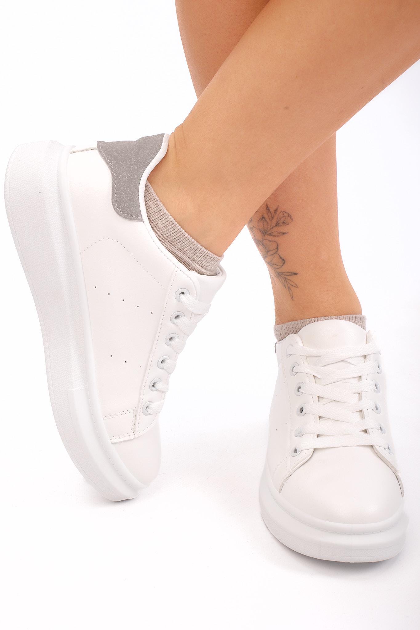Кеды женские Fashion на платформе со вставкой 347297 р. 38 Белый с серым (347297_38) - фото 4 Кеды женские Fashion на платформе со вставкой 347297 р. 38 Белый с серым (347297_38) - фото 4
