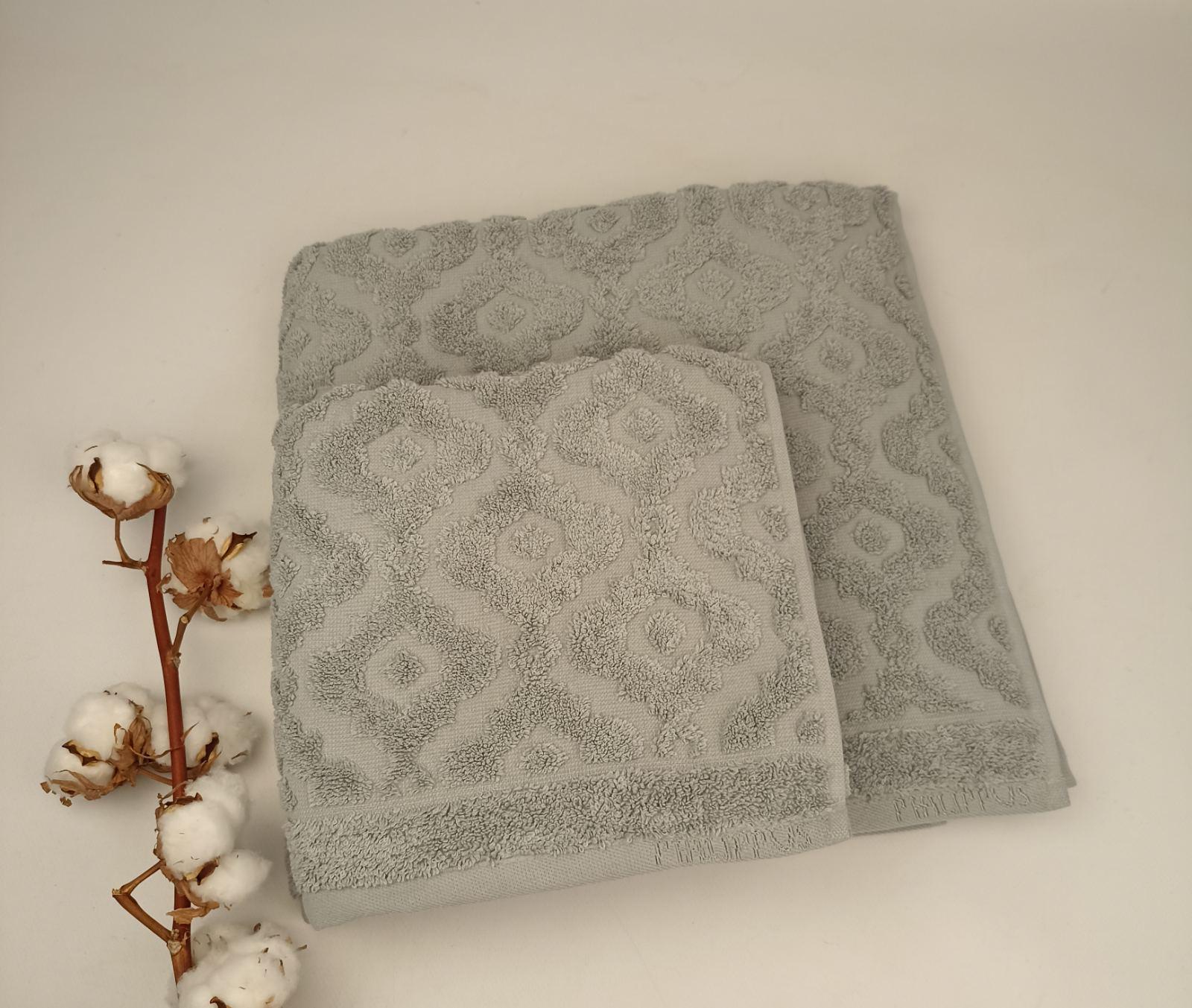 Набор полотенец Philippus Barbara Cross Cotton подарочная коробка 2 шт. Голубой (A455)