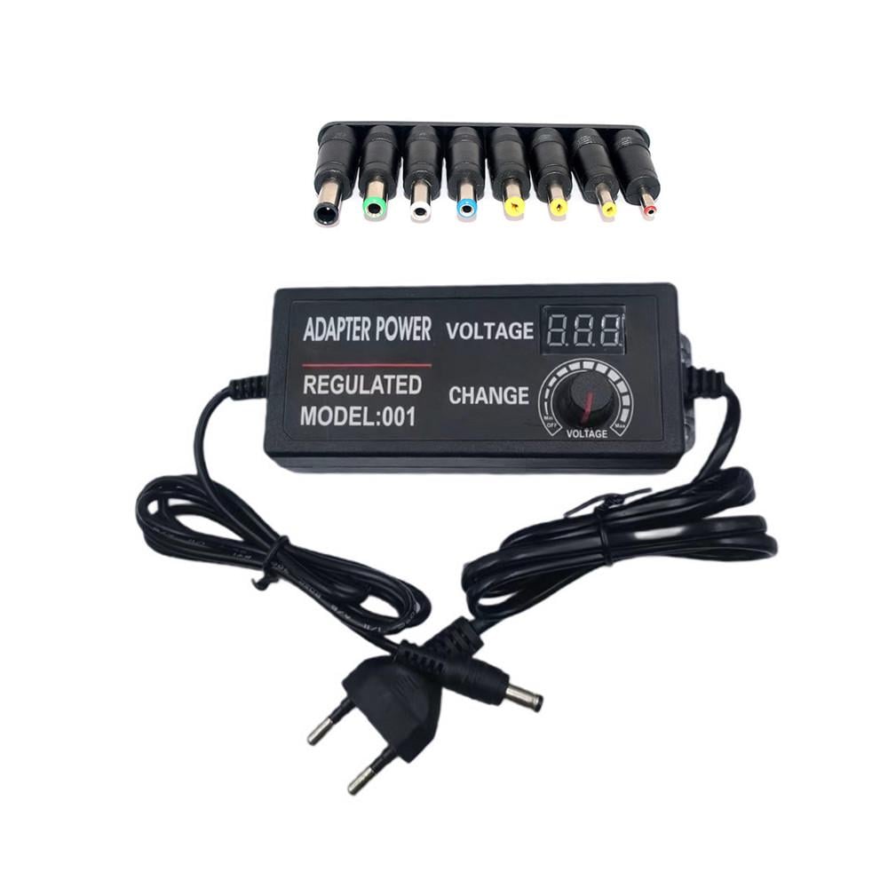 Блок питания универсальный регулируемый 9-24V 3 A 5,5x2,5 мм c переходниками 8 шт. Черный (9-24V3A)