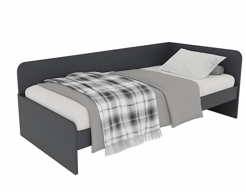 Кровать Эверест Соната-800 сплошной щит 80x190 см Графитовый (ЕВ20677)