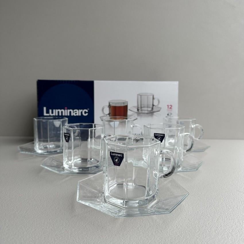 Сервиз чайный стеклянный Luminarc Octime X0323 (6 чашек и 6 блюдец) - фото 4