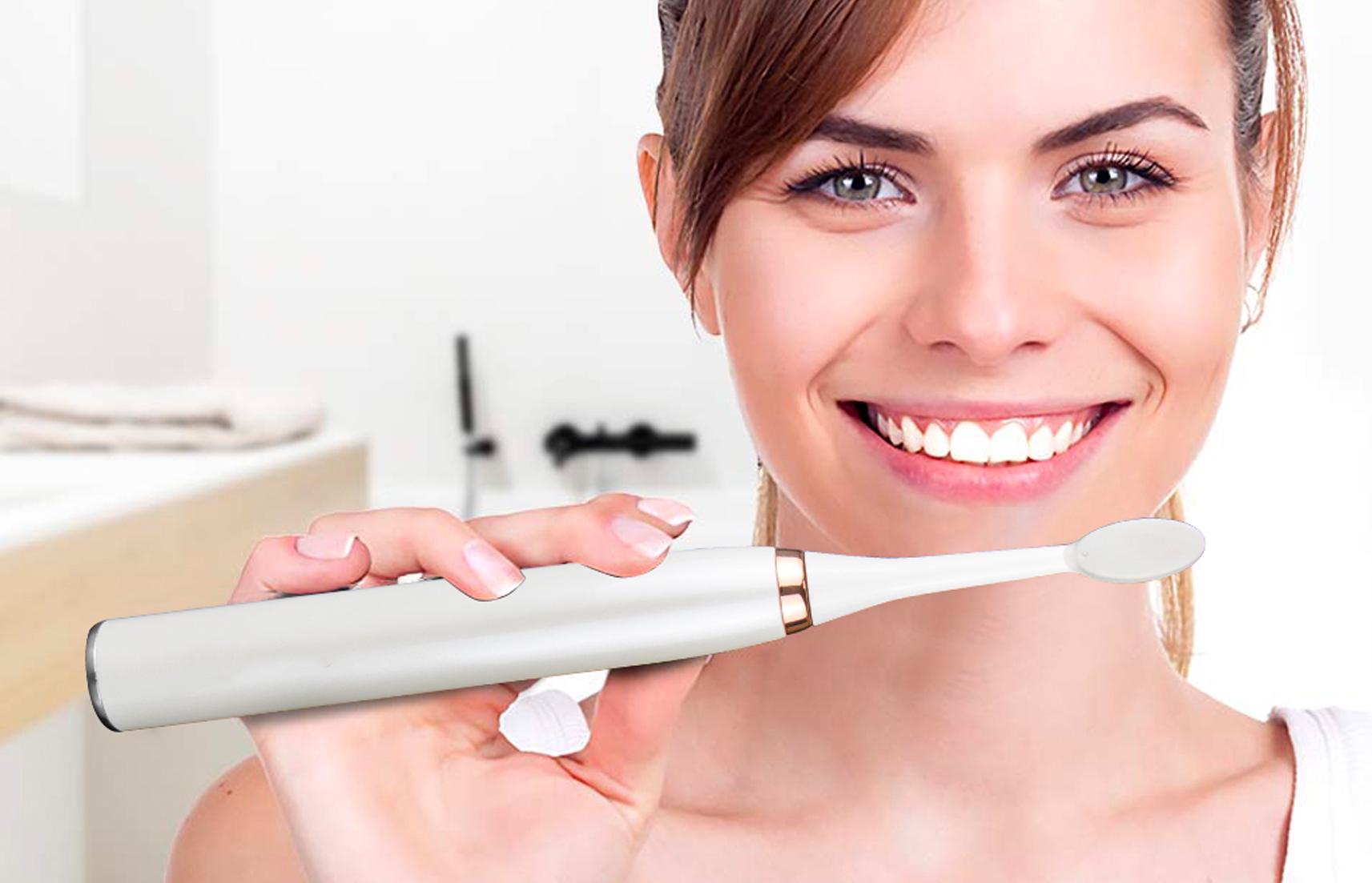 Зубна щітка електрична Shuke USB з 4 насадками Білий (30587187) - фото 3