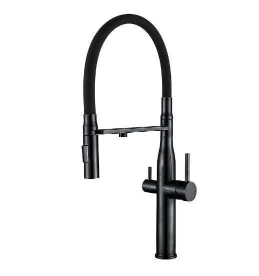 Змішувач для кухні MIXXUS VTM-021 на дві води з гнучким виливом Black Refl Black (MI6089) Змішувач для кухні MIXXUS VTM-021 на дві води з гнучким виливом Black Refl Black (MI6089)