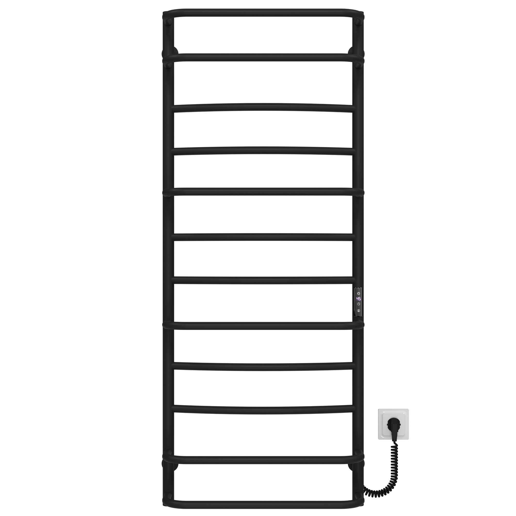 Полотенцесушитель электрический Deffi Аквамикс П12 JD03 правое подключение нержавеющая сталь 500х1300 мм Черный (C.AM.130.50.12.EBR1)