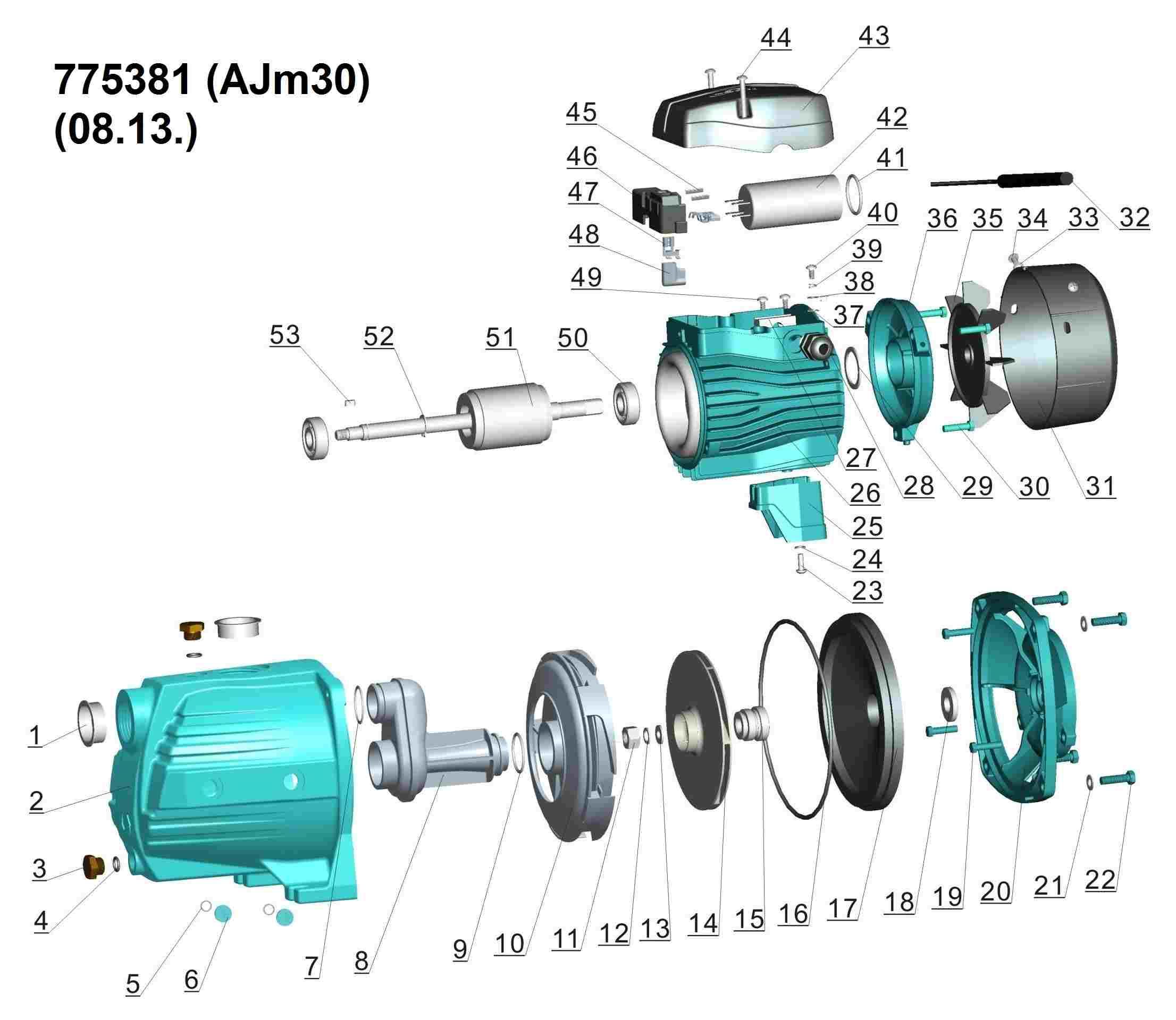 Насос поверхностный центробежный LEO 3.0 AJm30 775381 300 Вт (223014) - фото 4