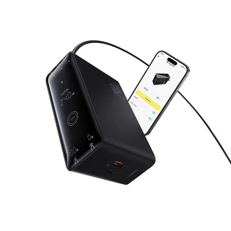 Зарядний пристрій для кабелю BASEUS Baseus Digital GaN Intelligent Desktop Fast Charger 3C+U+DC 240W EU Cluster Black (P10163901113-00) - фото 3 Зарядний пристрій для кабелю BASEUS Baseus Digital GaN Intelligent Desktop Fast Charger 3C+U+DC 240W EU Cluster Black (P10163901113-00) - фото 3