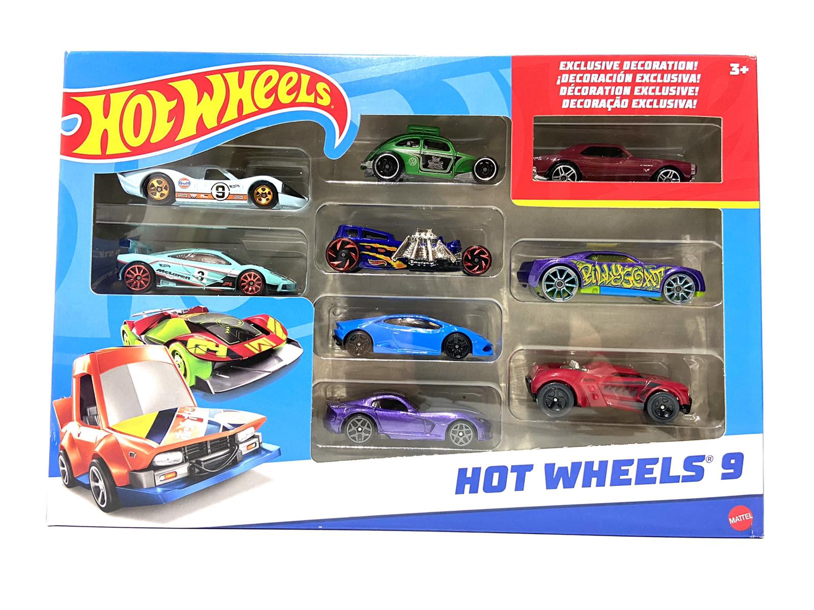 Набор машинок Mattel Hot Wheels Вид 9 в подарочной упаковке 9 шт. (X6999)