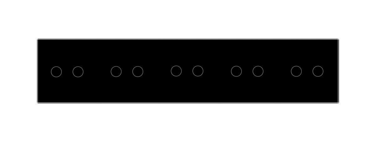 Сенсорний вимикач Livolo 10 сенсорів скляний Чорний (VL-C710-12) - фото 2