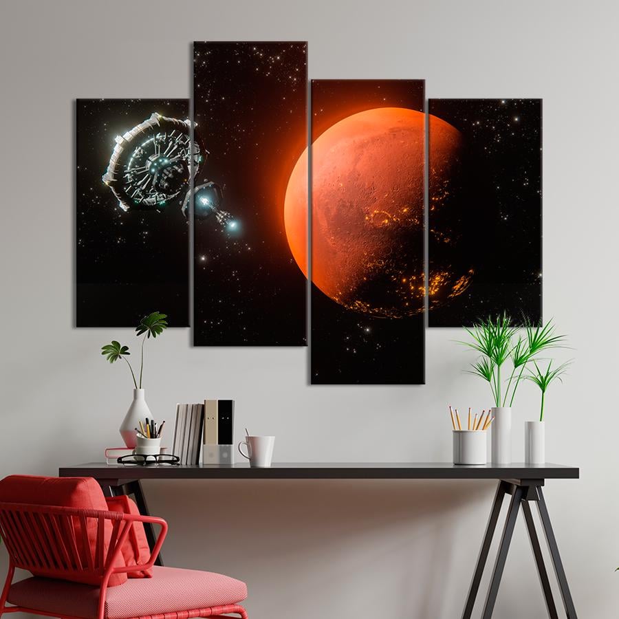 Картина космос Красная планета с космической станцией 89x56 см (A1270-4) Картина космос Красная планета с космической станцией 89x56 см (A1270-4)