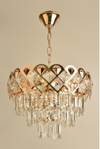 Люстра Sirius с хрустальными подвесами под 10 ламп E27 Золотой (8103/10-500)