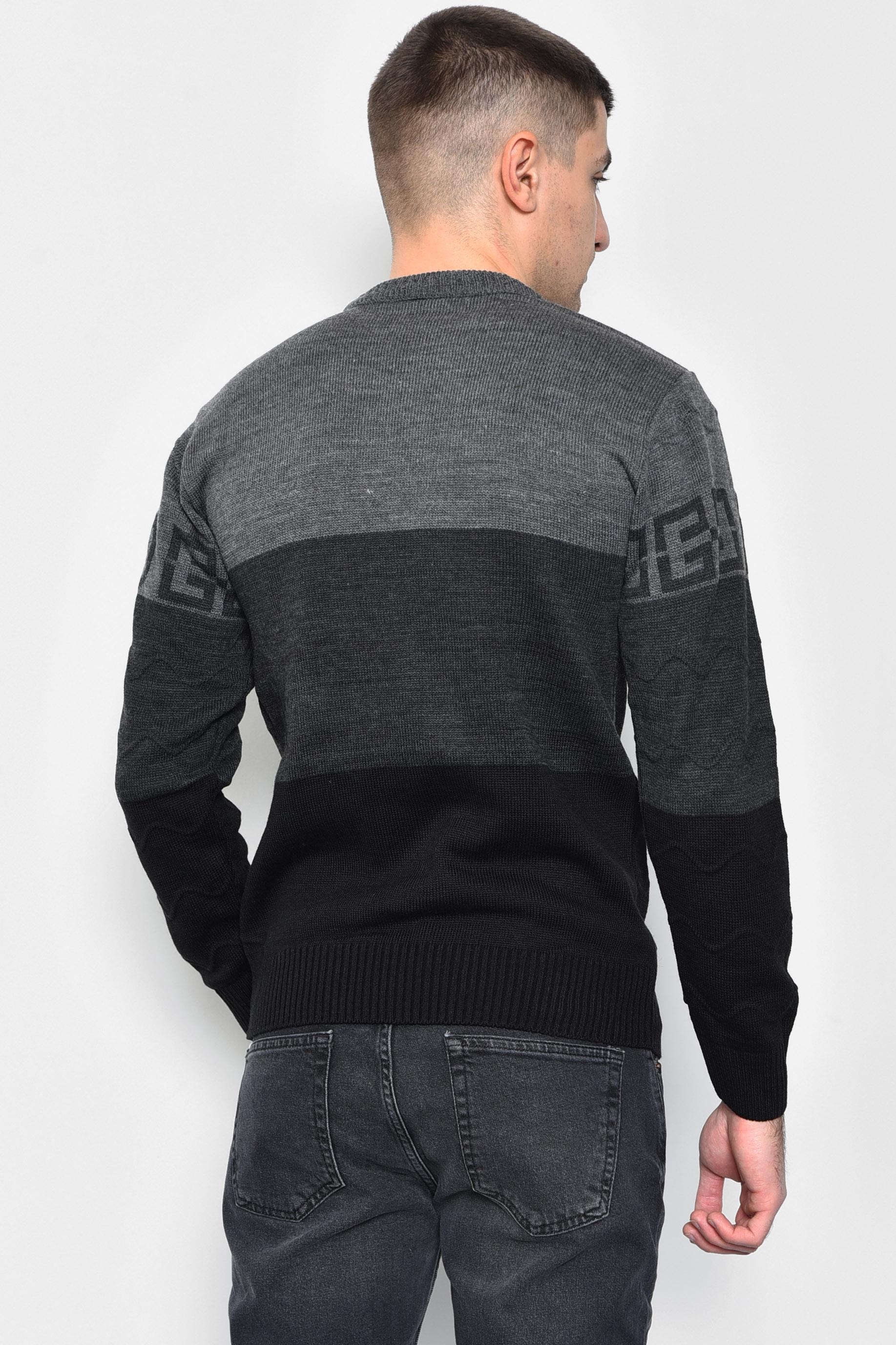 Свитер мужской L Темно-серый (172545) - фото 3 Свитер мужской L Темно-серый (172545) - фото 3