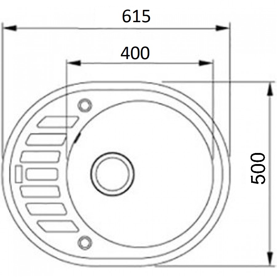 Мийка для кухні Adamant Ovum (avena-06) 62х50х20 см - фото 3