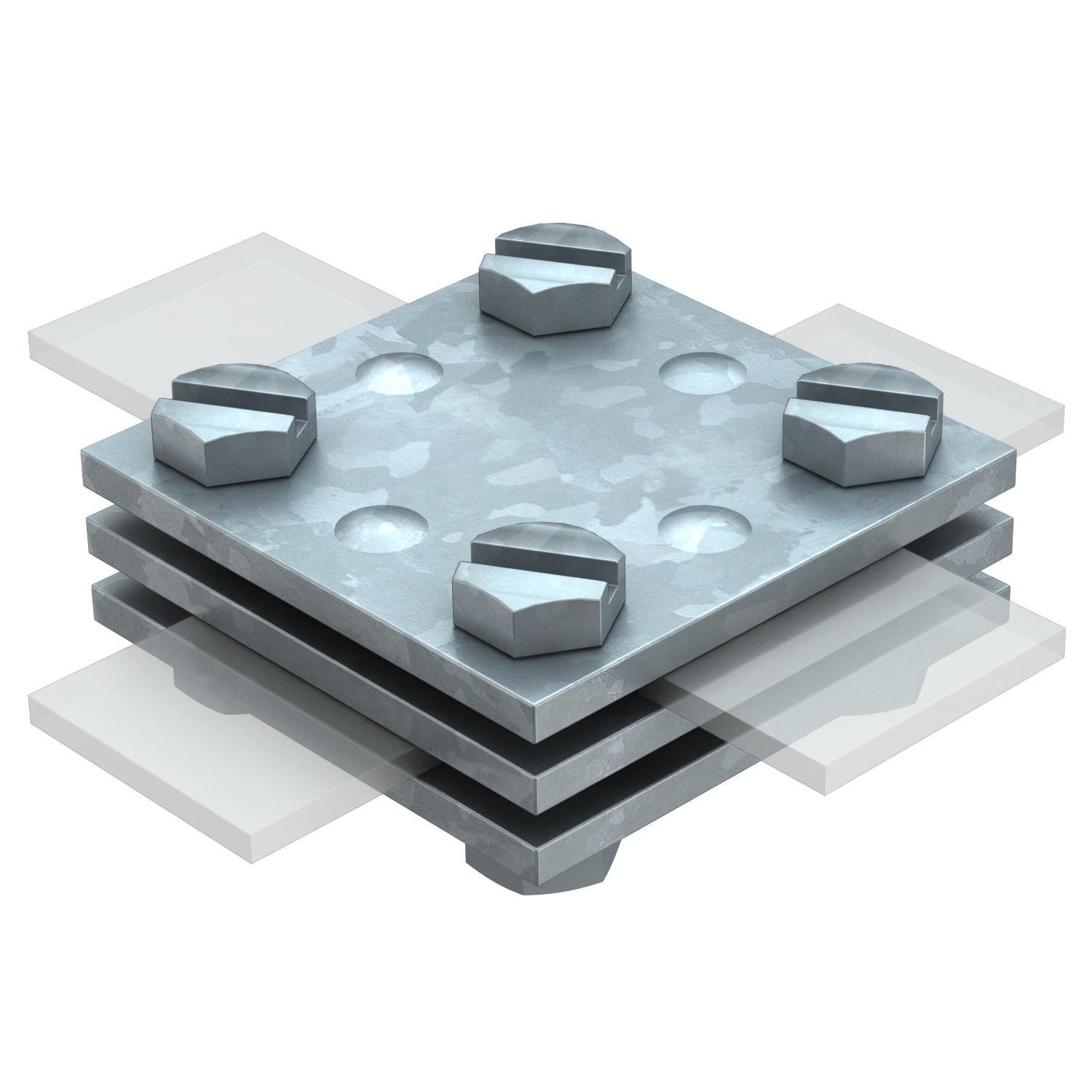 З'єднувач хрестовий OBO bettermann смуга-смуга 60x60 мм для плоского провідника 30 мм з роздільною пластиною оцинкована сталь (5314615) З'єднувач хрестовий OBO bettermann смуга-смуга 60x60 мм для плоского провідника 30 мм з роздільною пластиною оцинкована сталь (5314615)