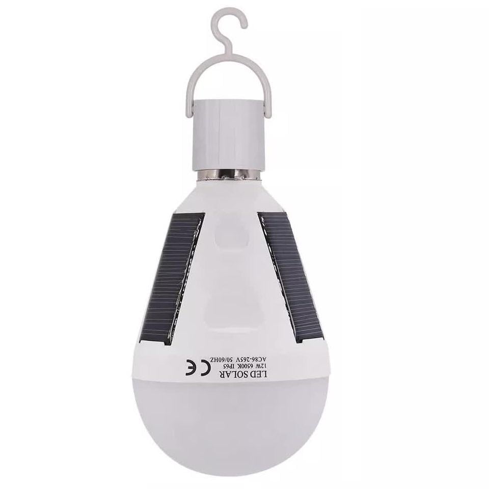 Лампа светодиодная аккумуляторная VHG ST-CL001 с солнечной панелью Led Solar Emergency Bulb 12 Вт 6500 K 220 В