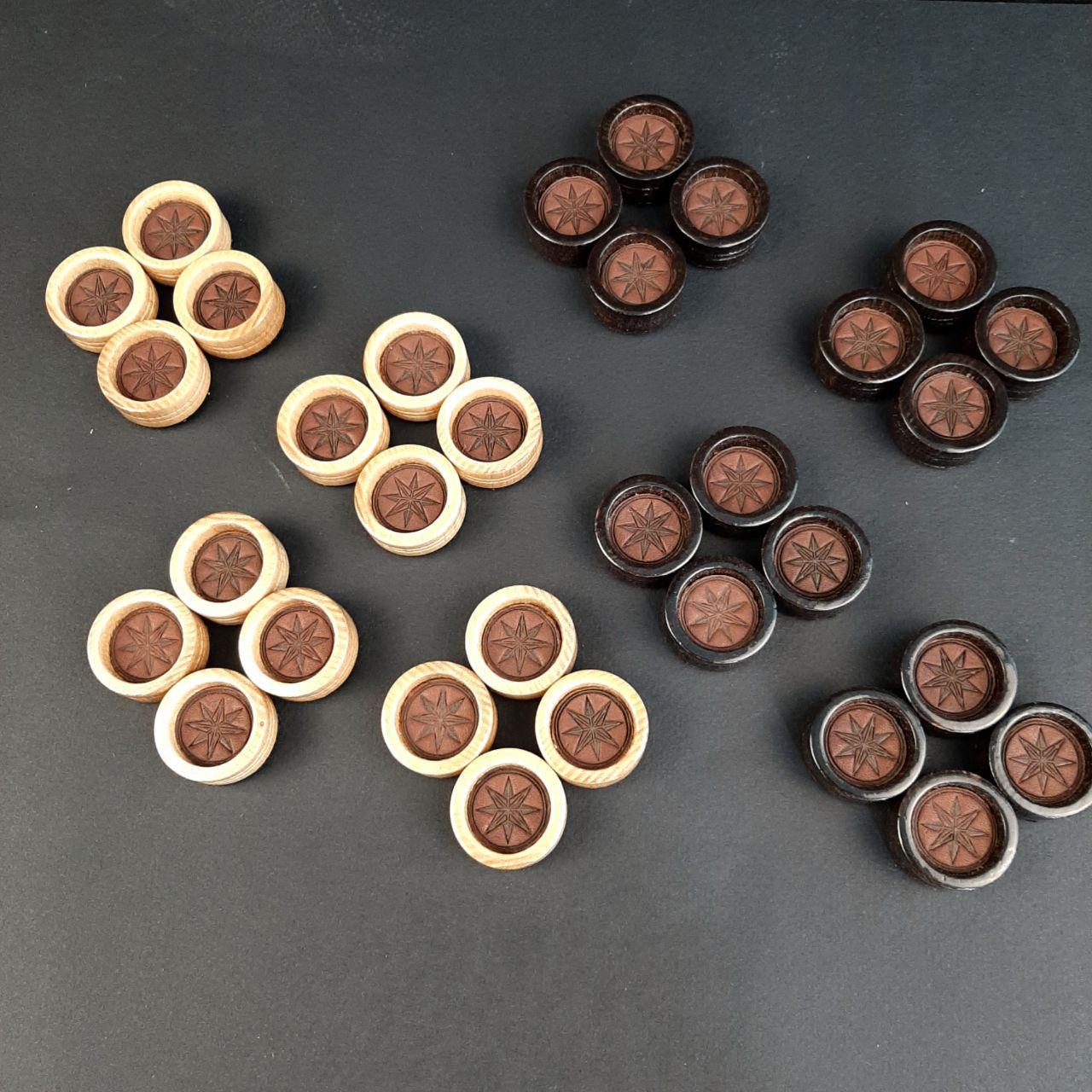 Фишки для нард с кожаной вставкой №1 25х12 мм (22895006) - фото 2