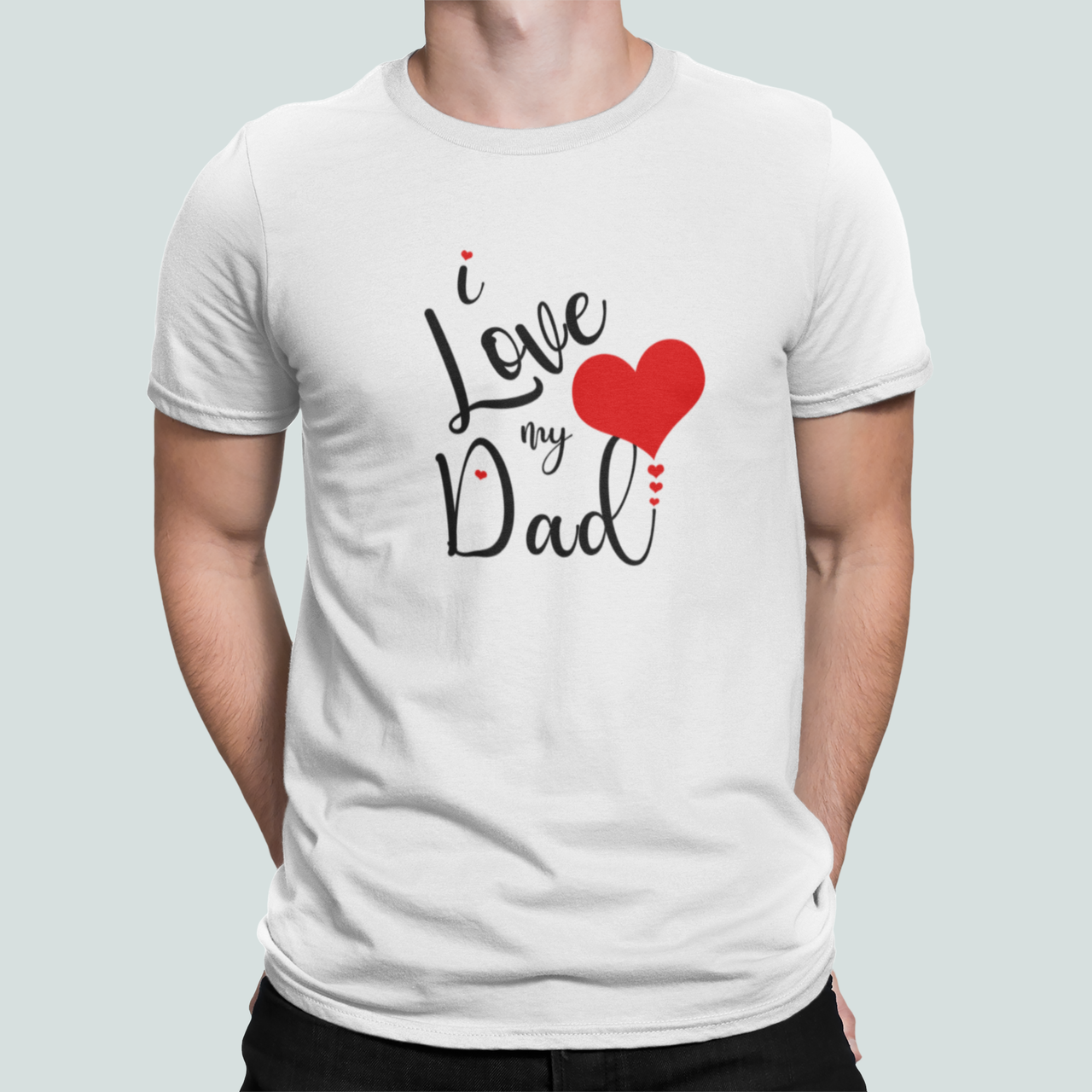 Футболка мужская Stedman с принтом "I love my Dad" L Белый (ПАПА70-9)