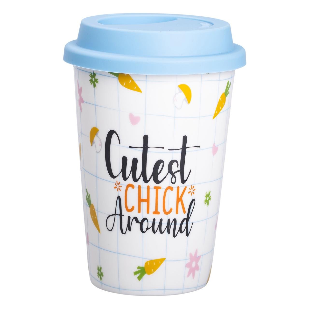 Стакан керамический с силиконовой крышкой 420 мл Белый с оранжевым (RX-N240546CA) - фото 1 Стакан керамический с силиконовой крышкой 420 мл Белый с оранжевым (RX-N240546CA) - фото 1